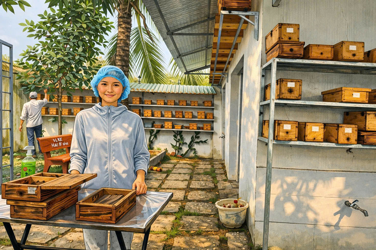 Setup trại ong dú bài bản